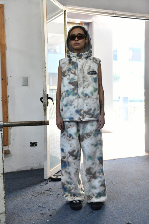 TIE-DYE BOA VEST -IVORY MIX- *Last1